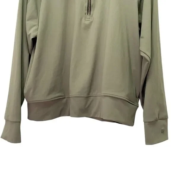 Albion Fit Gotta Run 1/4 Zip Pullover Olive Green Athletic Sweatshirt Sz Medium - Picture 10 of 16